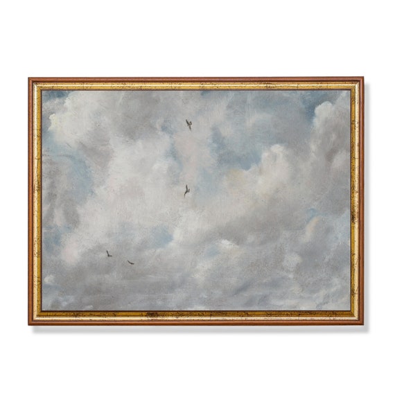 Printed And Shipped Vintage Cloud Study Sky Painting Antique Rustic Art Oil Painting Print 18th Century Fine Art Physical Prints