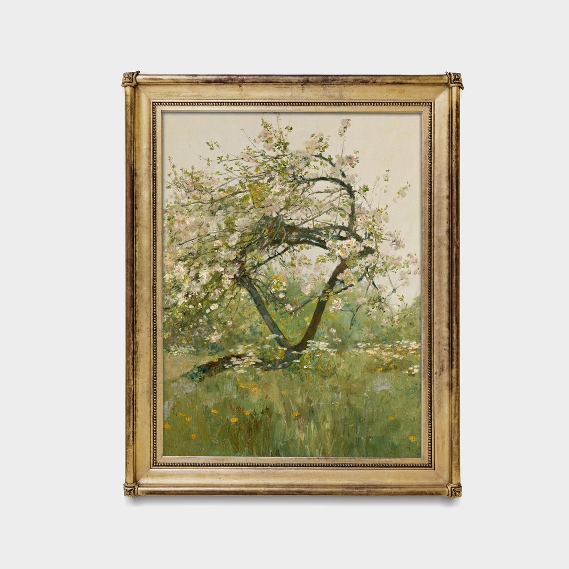 Blossoming Apple Tree in a Wildflower Meadow Painting Poster - Image 4