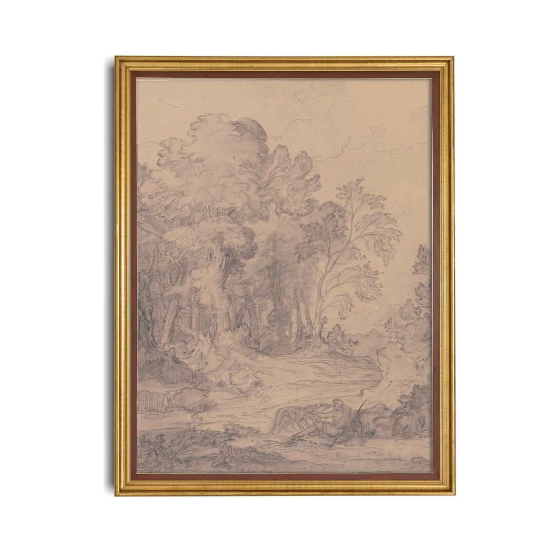 Printed And Shipped Vintage Tree Sketch Drawing Antique Sketch Print Neutral Art Forest Drawing Farmhouse Decor Physical Prints - Image 4