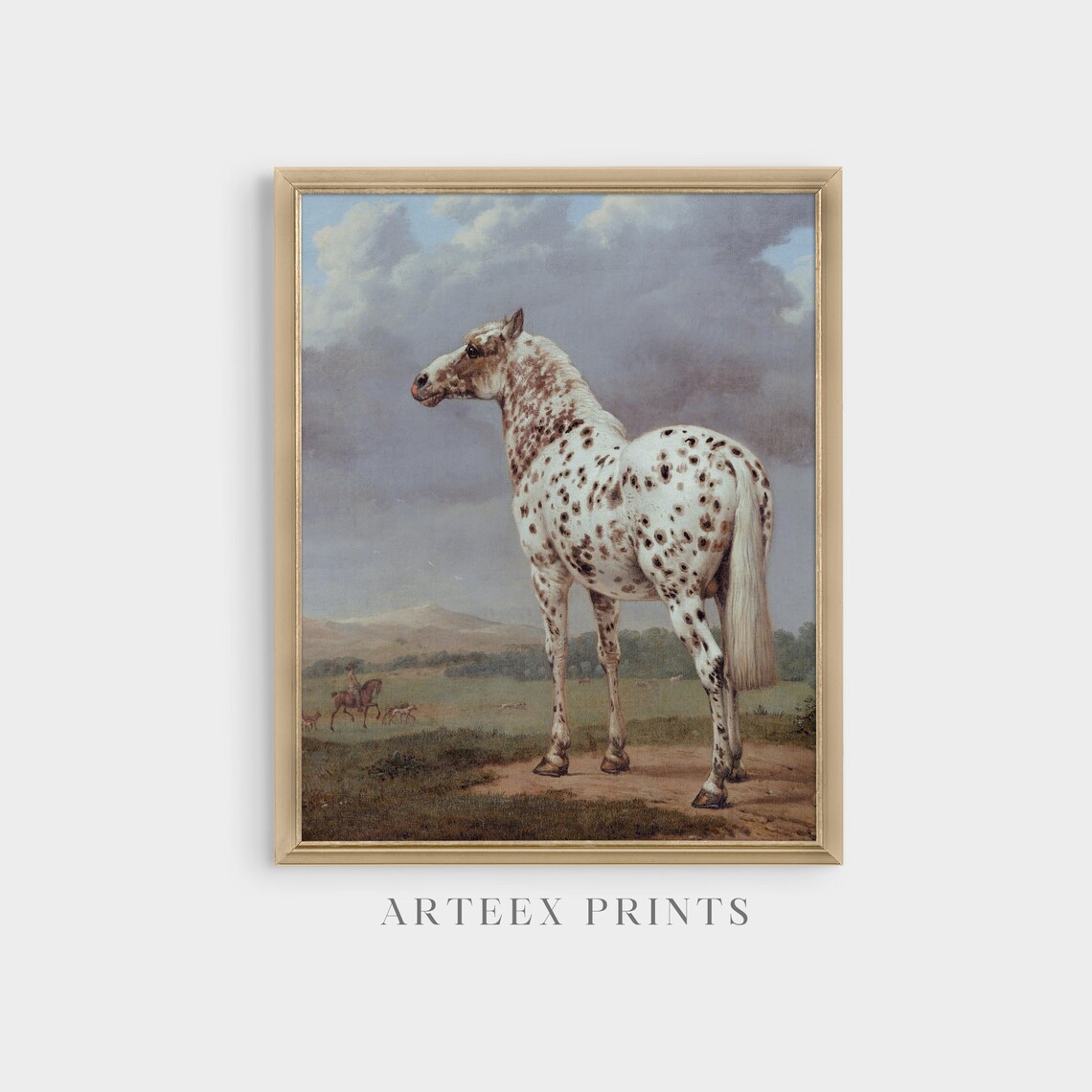 Vintage White Horse Equestrian Wall Art Print - Image 5