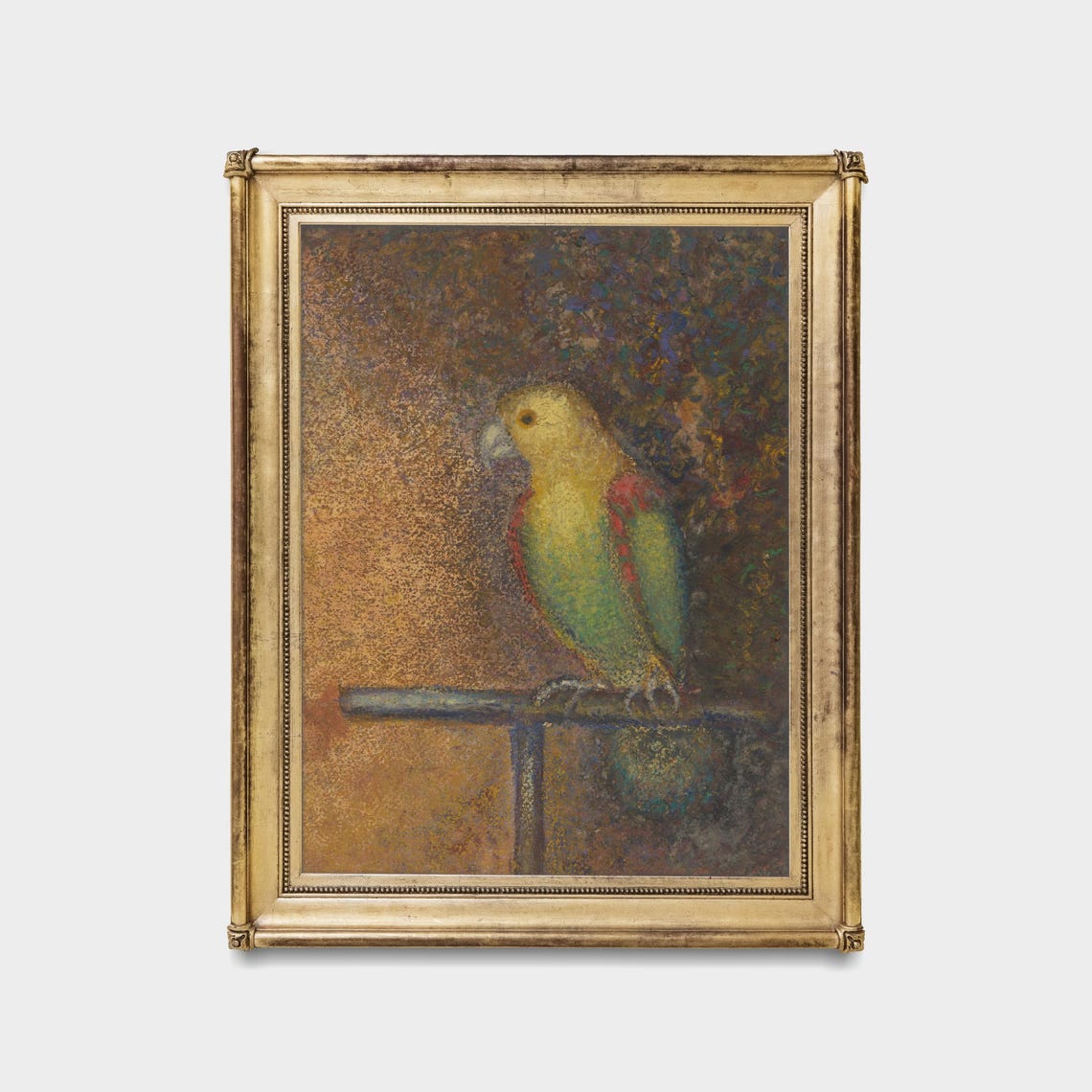 Colorful Parrot on Perch Pointillist Soft Pastel Bird Poster - Image 5