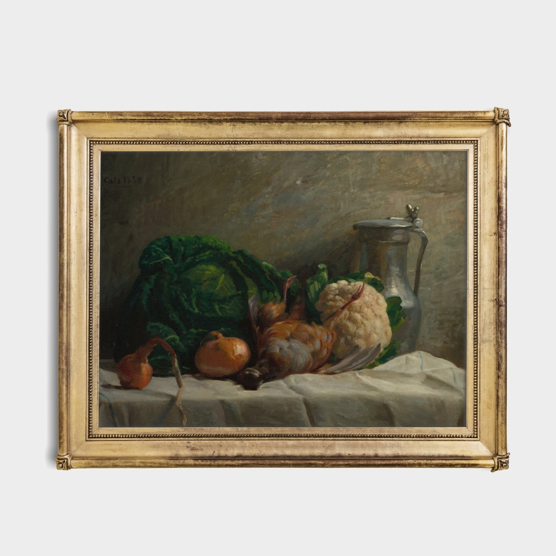 Cabbage Cauliflower and Game Bird Vintage Kitchen Still Life Poster - Image 4