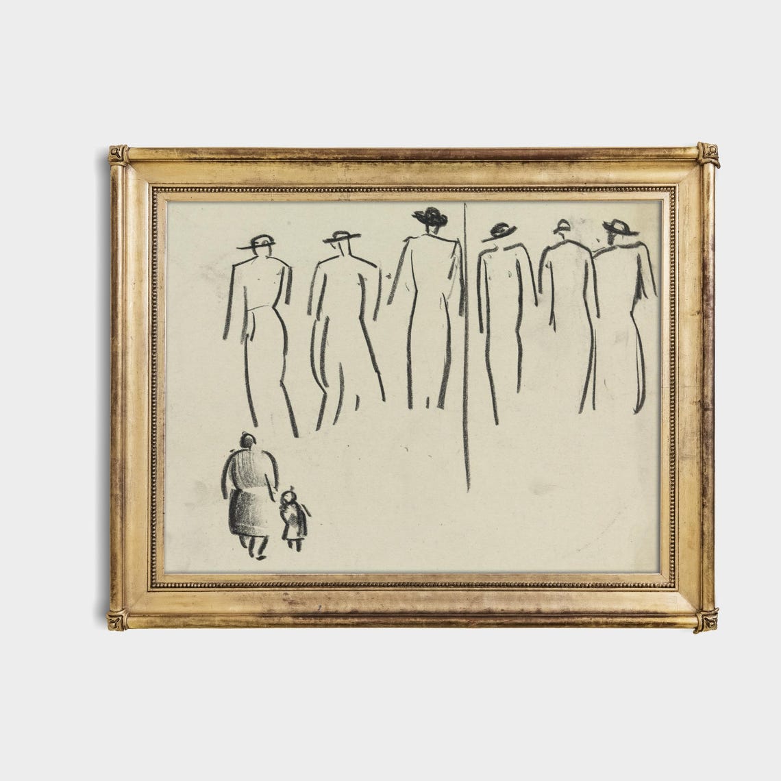 Minimalist Charcoal Figure Study Abstract Drawing Wall Poster - Image 4