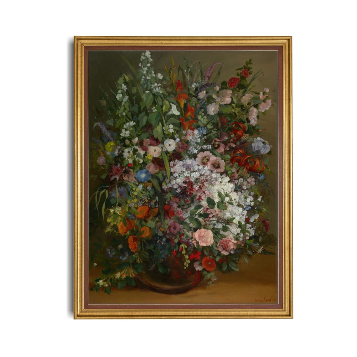 Lush Bouquet of Garden Flowers Classic Floral Still Life Poster - Image 4