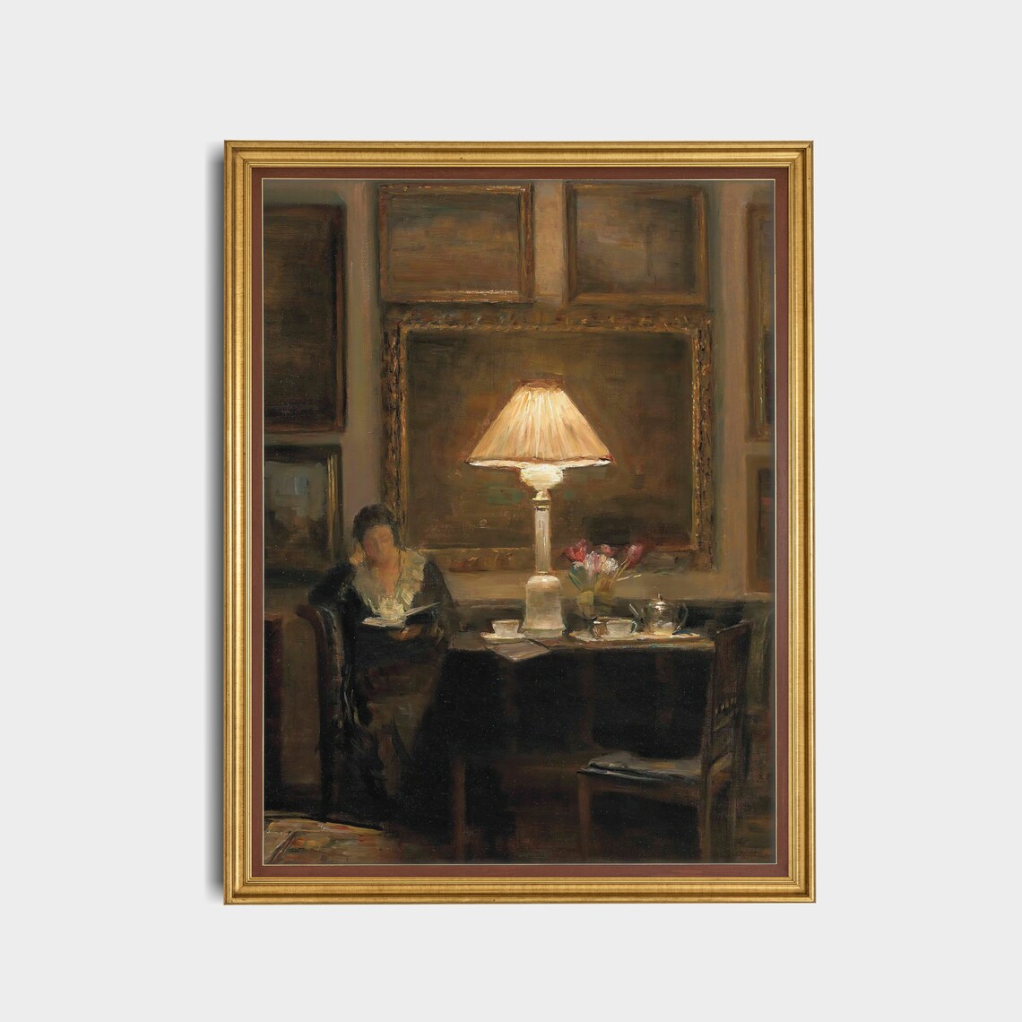 Woman Reading Book Vintage Portrait Art Print - Image 5