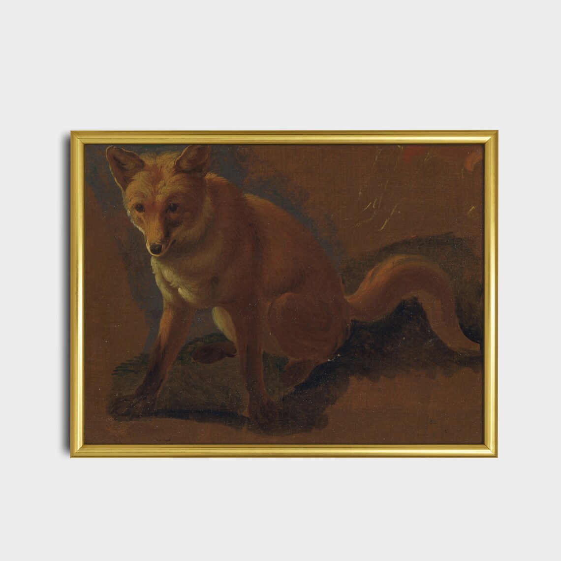 Vintage Fox Painting, Moody Rustic Animal Art Print - Image 2