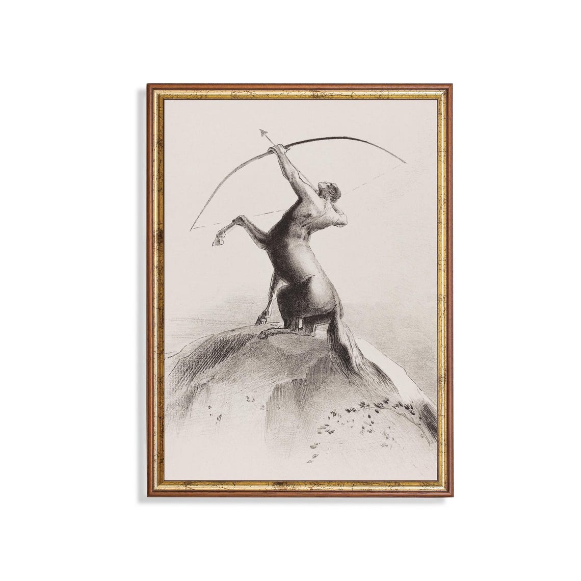 Sagittarius Centaur Archer Mythological Charcoal Sketch Poster