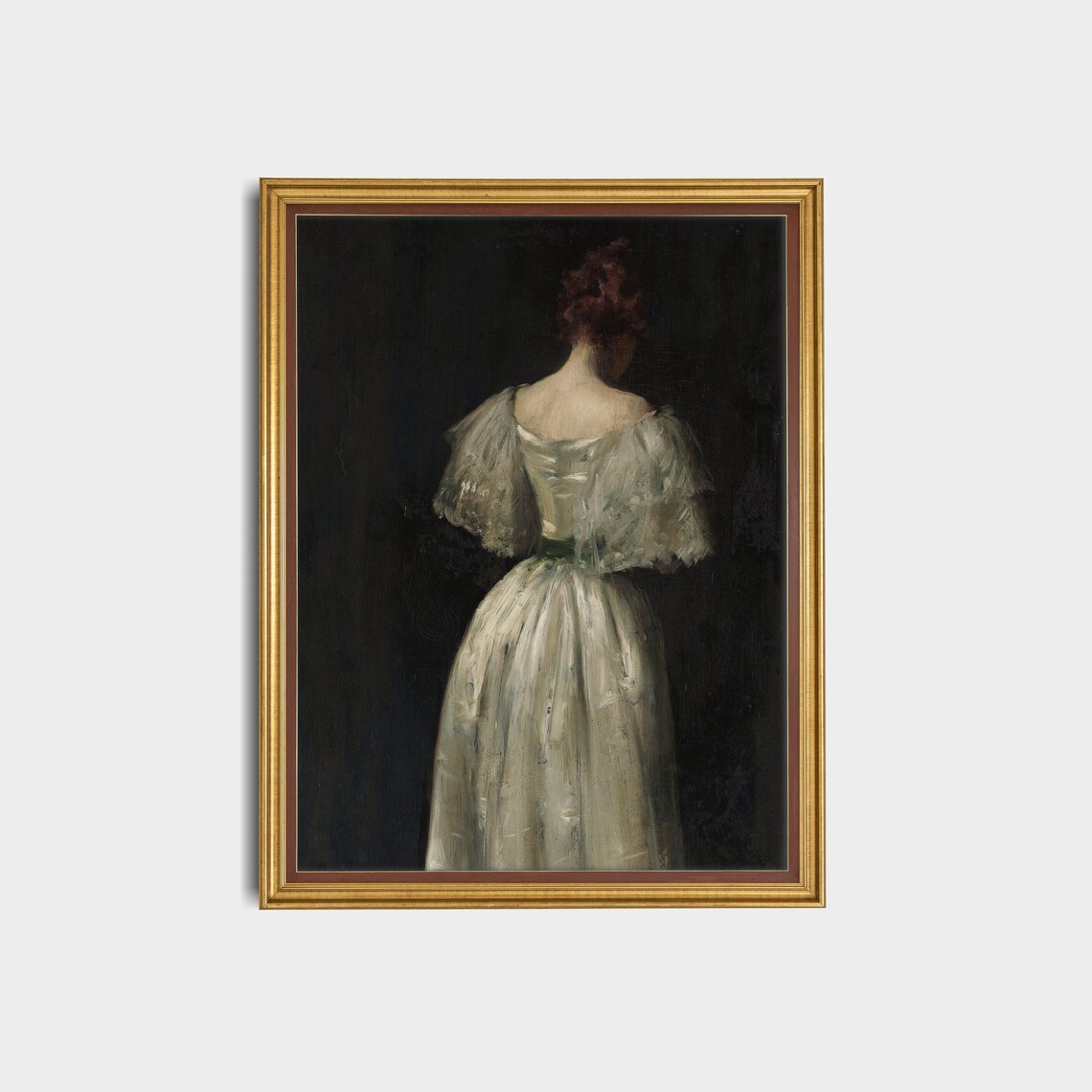 Vintage Painting Woman Portrait Painting Antique Moody Art Dark Academia Wall Art Victorian Print - Image 2