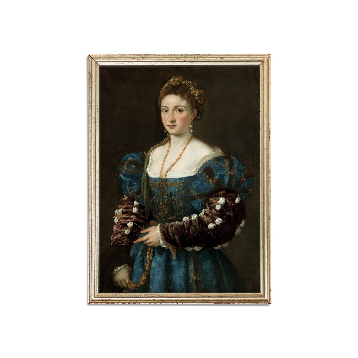 Mailed Print Vintage Portrait Painting Antique Woman Portrait Print And Ship Moody Rustic Print Portrait Of A Lady La Bella - Image 3