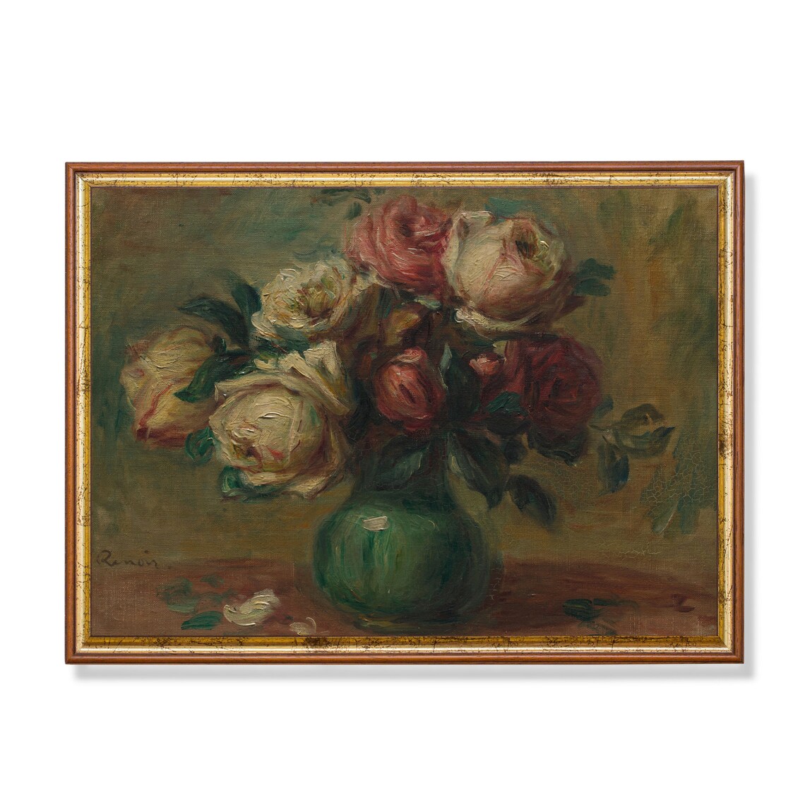 Vintage Still Life With Flowers, Floral Art Print
