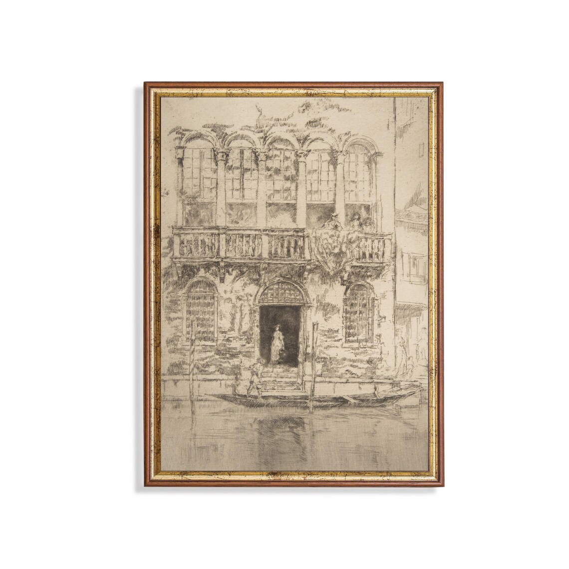 Venice Vintage Sketch Cityscape Art Print, Neutral