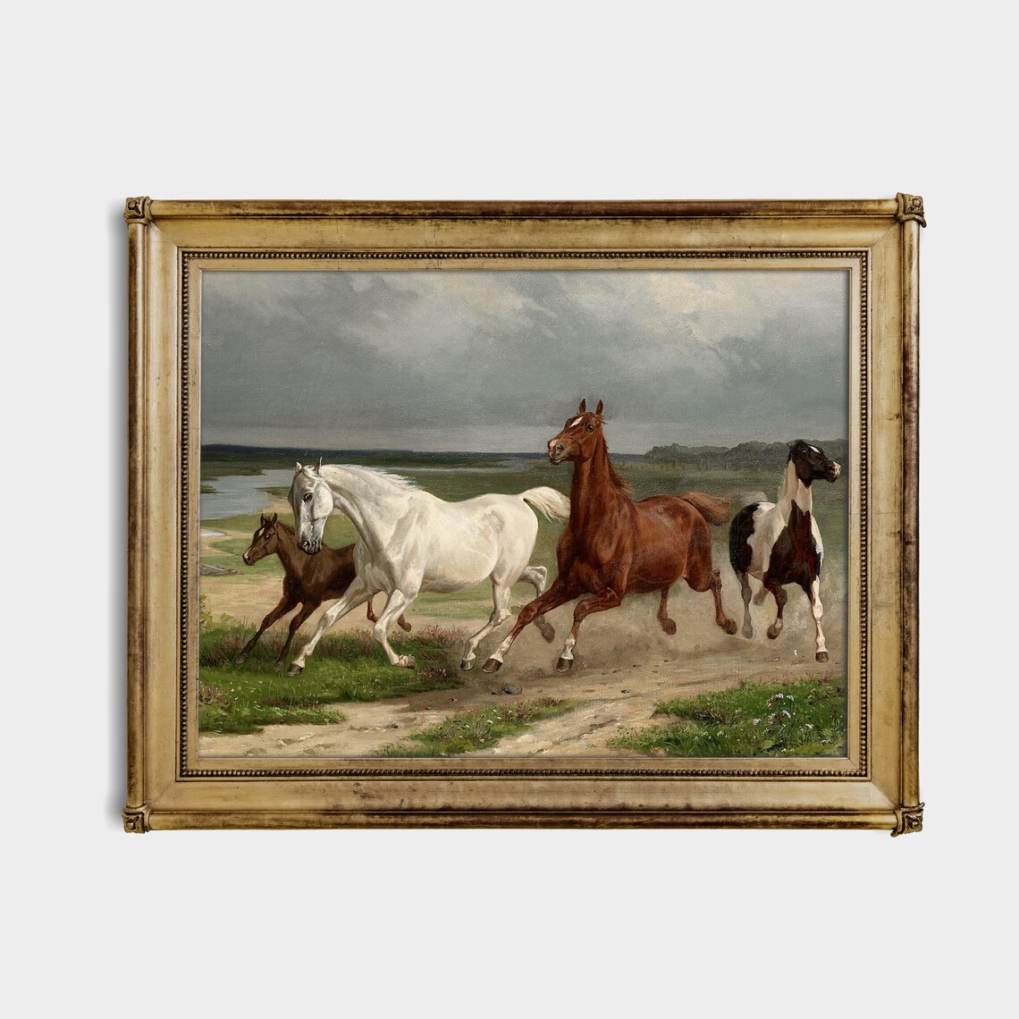 Vintage Horse Painting, Farmhouse Decor Art Print - Image 2