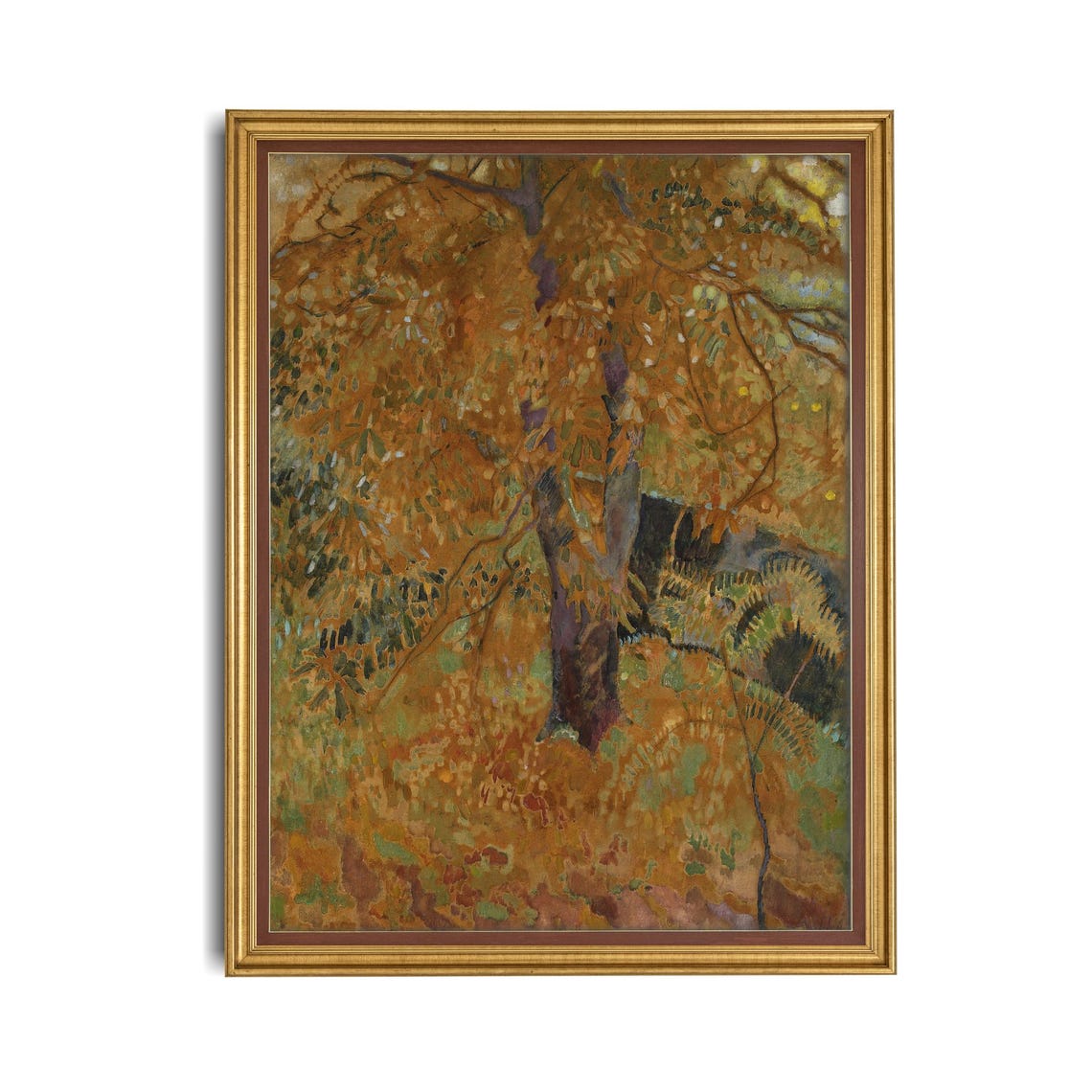 Golden Autumn Tree Canopy In A Woodland Vintage Landscape Poster - Image 4