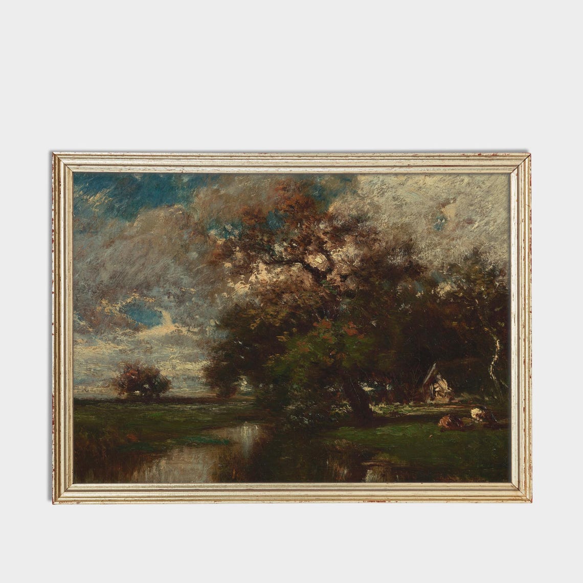 Moody Countryside with Marsh and Trees Vintage Landscape Poster - Image 3