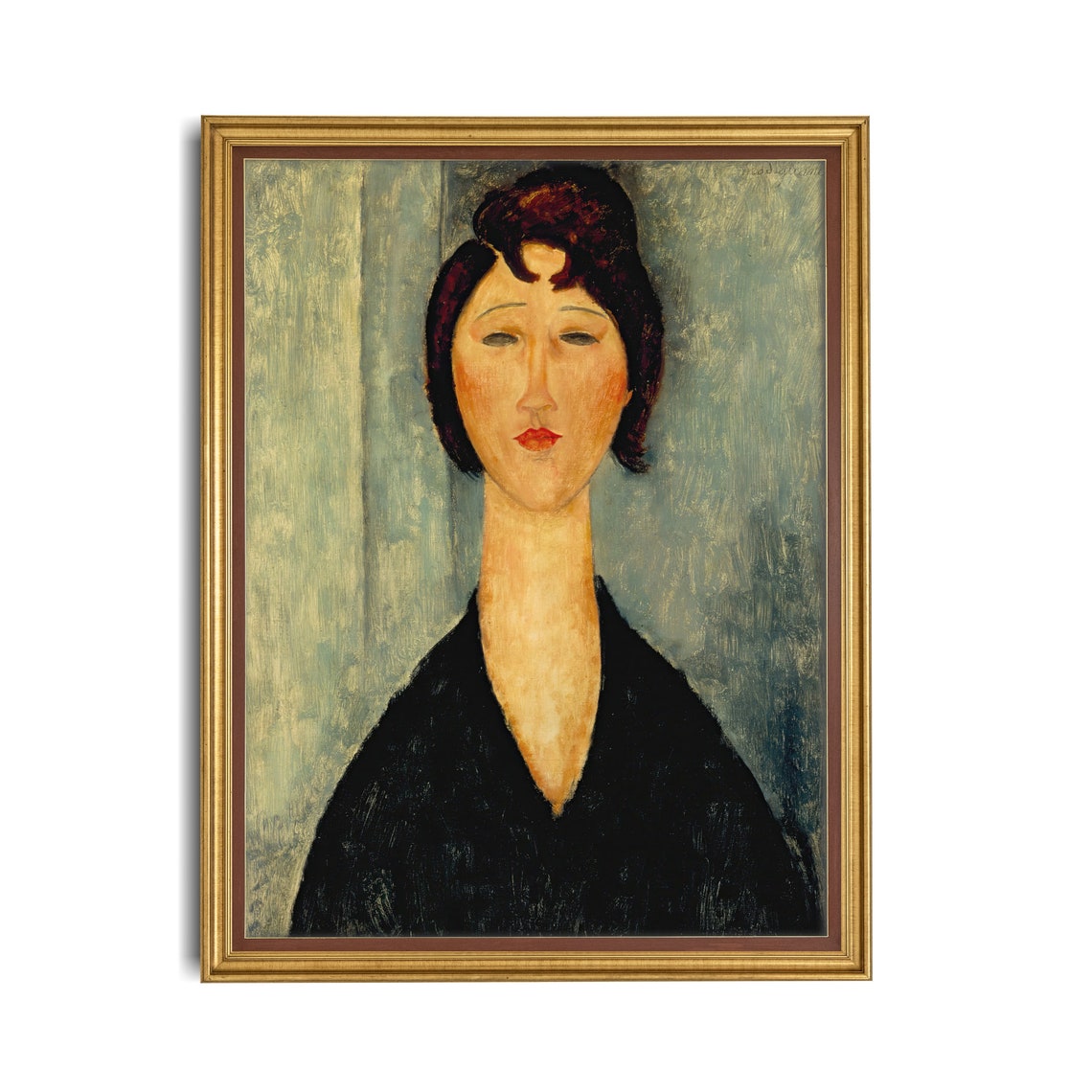 Portrait of a Woman in the Style of Modigliani Vintage Poster - Image 2