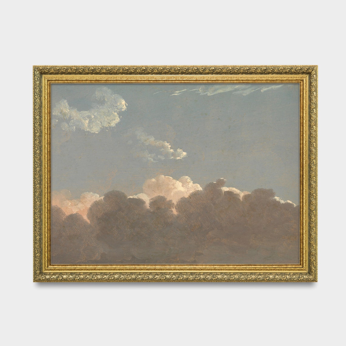 Antique Cloud Study Sky Oil Painting Minimalist Cloud Poster - Image 2