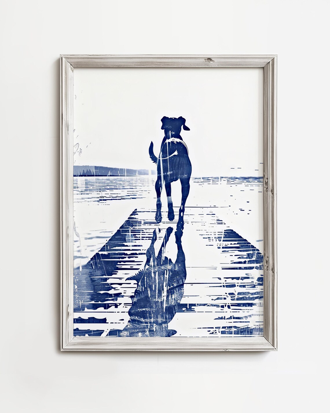 Water Dog Dock Trott Happy Lake Life Art Print