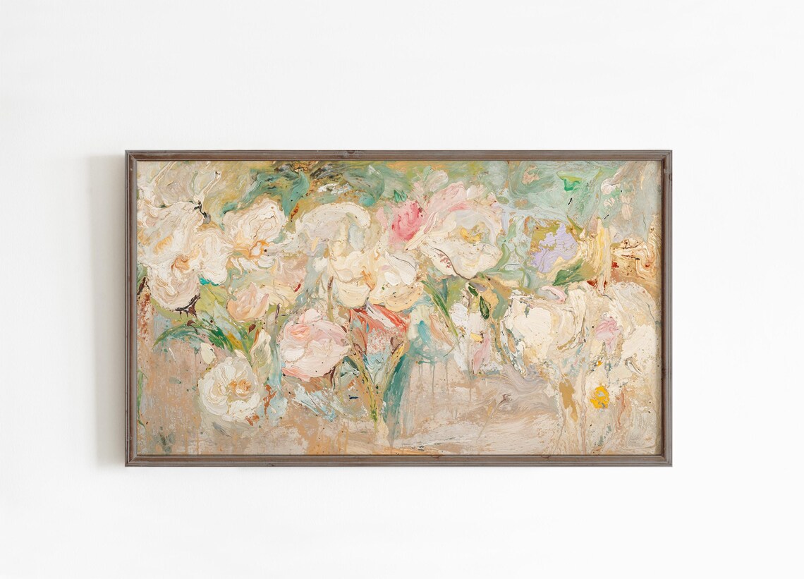 Vintage Spring Abstract Floral Art Print - Image 3