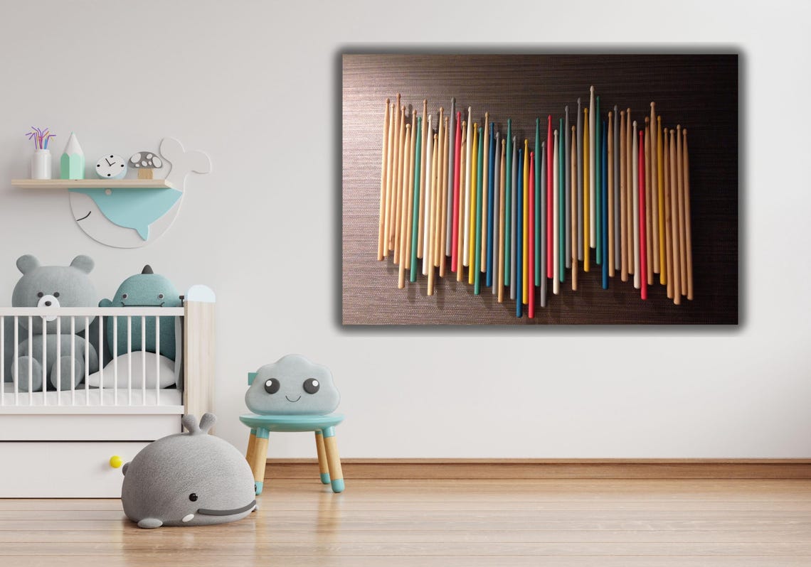 Colorful Drumsticks Music Room Abstract Rhythm Instrument Decor Poster - Image 2