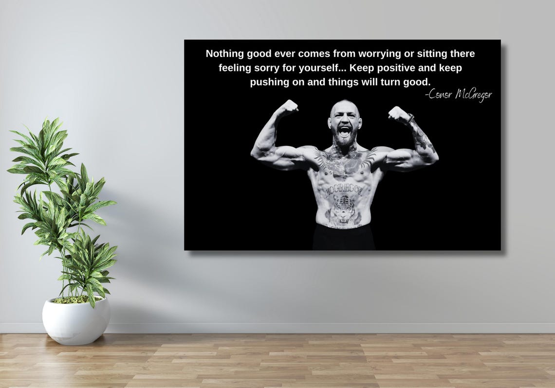 Conor McGregor Keep Pushing On Motivational Quote Photo Poster - Image 3