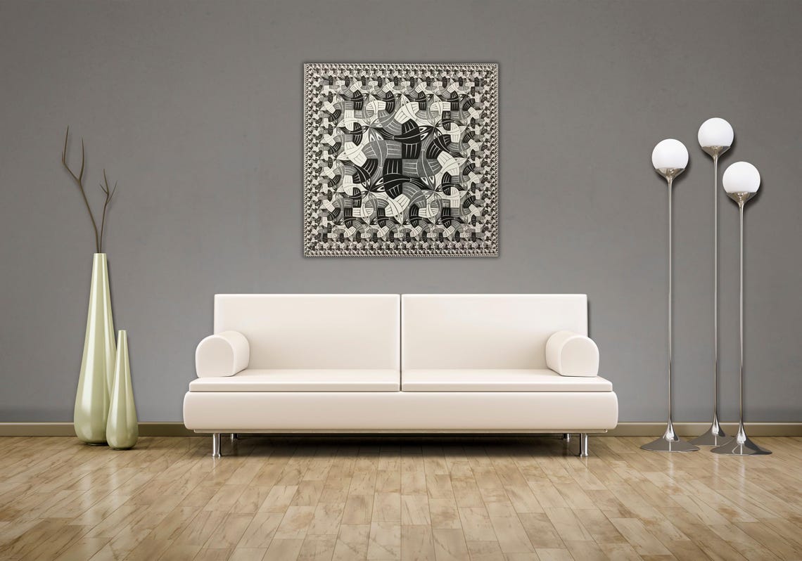 Maurits Cornelis Escher Square Limit Fish Tessellation Poster - Image 2