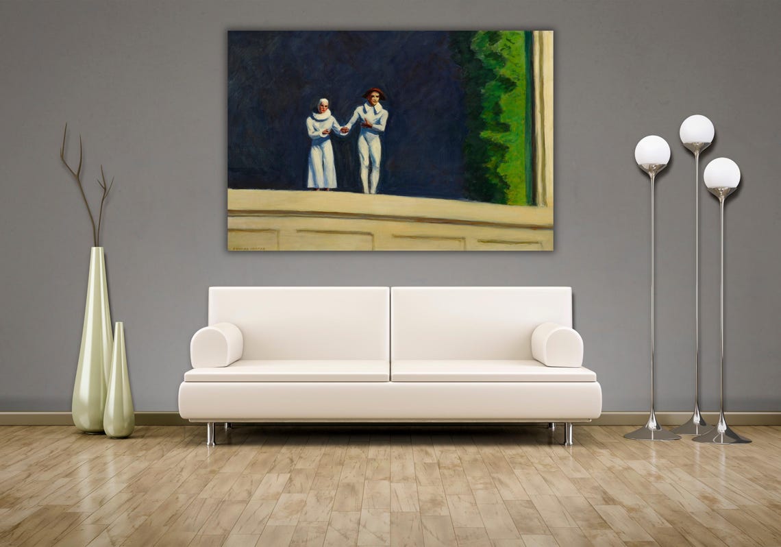Edward Hopper Two Comedians Stage Pierrot Figures Painting Art Poster - Image 2