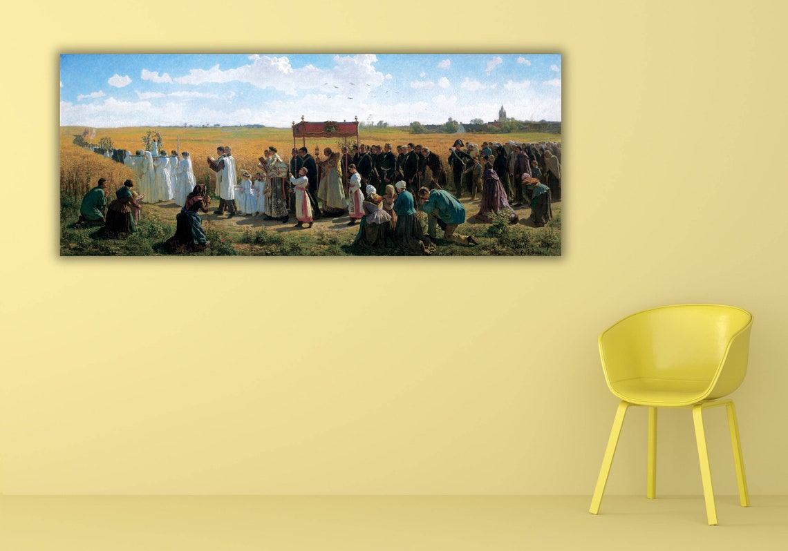 Village Blessing of the Wheat Field Religious Procession Poster - Image 2
