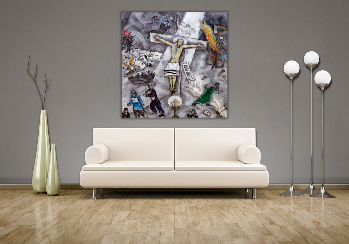 Marc Chagall White Crucifixion Surreal Religious Masterpiece Poster - Image 3
