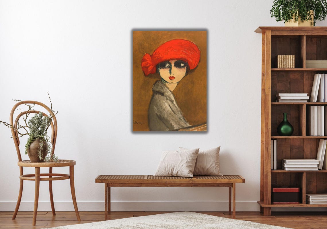 Kees van Dongen The Corn Poppy Red Hat Fauvist Portrait Art Poster - Image 2