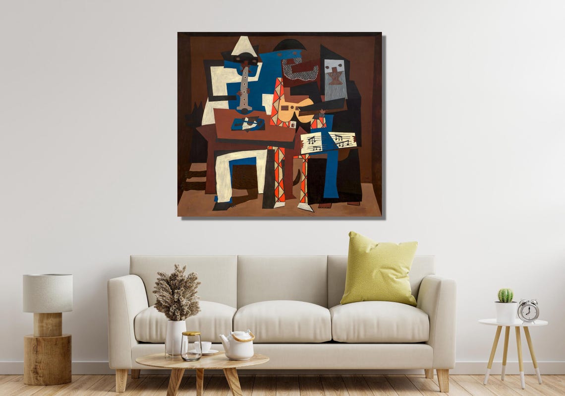 Pablo Picasso Three Musicians Clarinet Guitar Cubist Art Poster - Image 3