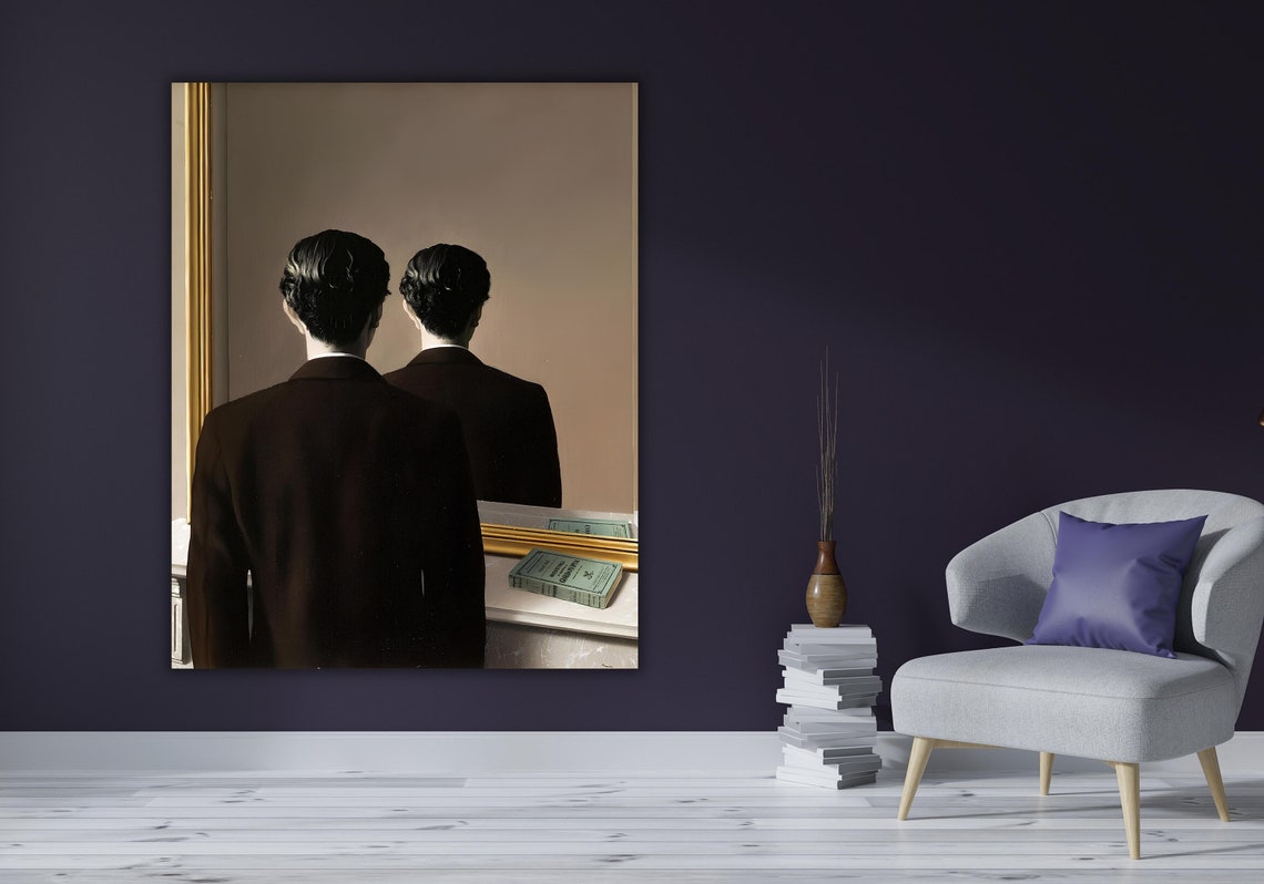 Rene Magritte Not To Be Reproduced Mirror Man Surrealist Art Poster - Image 3