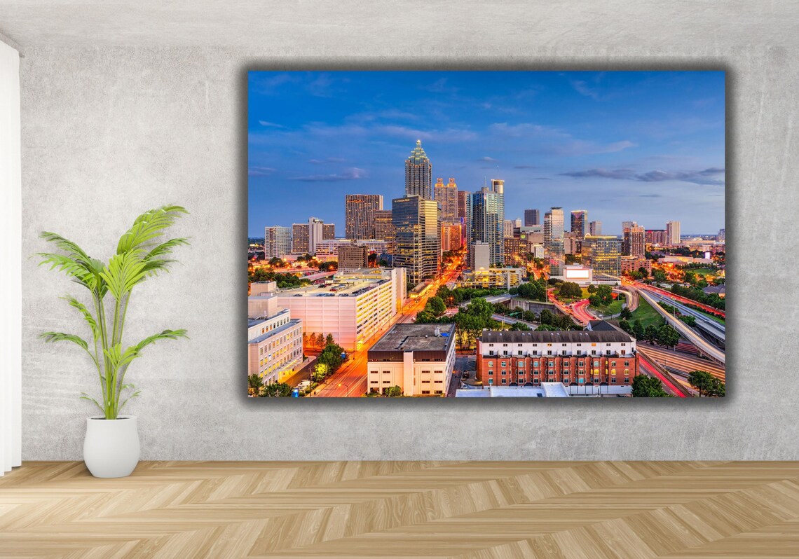 Atlanta Georgia Skyline At Dusk Downtown Cityscape Photo Poster - Image 3