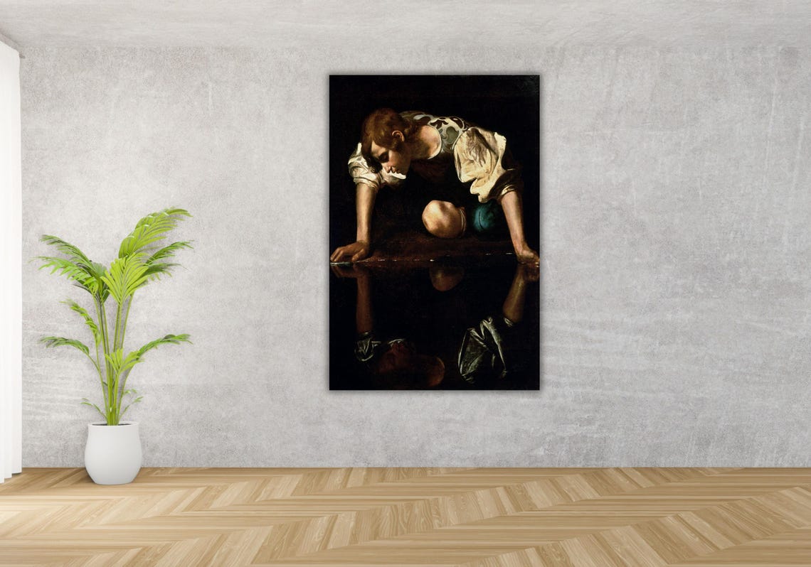 Caravaggio Narcissus Mythology Baroque Painting Reproduction Poster - Image 3