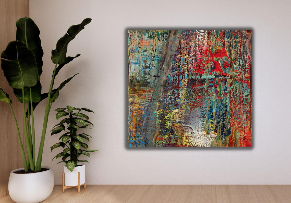 Gerhard Richter Abstraktes Bild Square Colorful Abstract Art Poster - Image 3