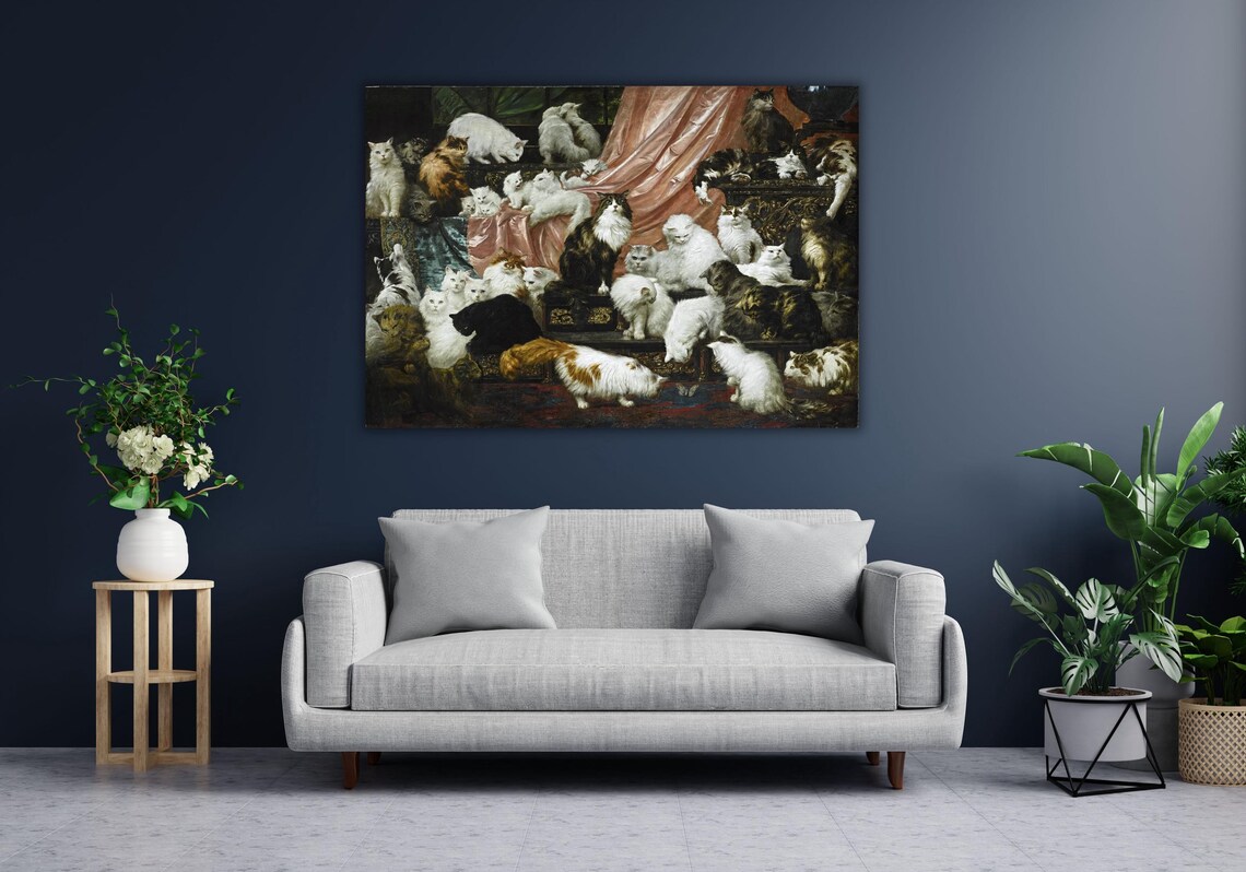 Carl Kahler My Wifes Lovers Famous Painting of Many Cats Poster - Image 3