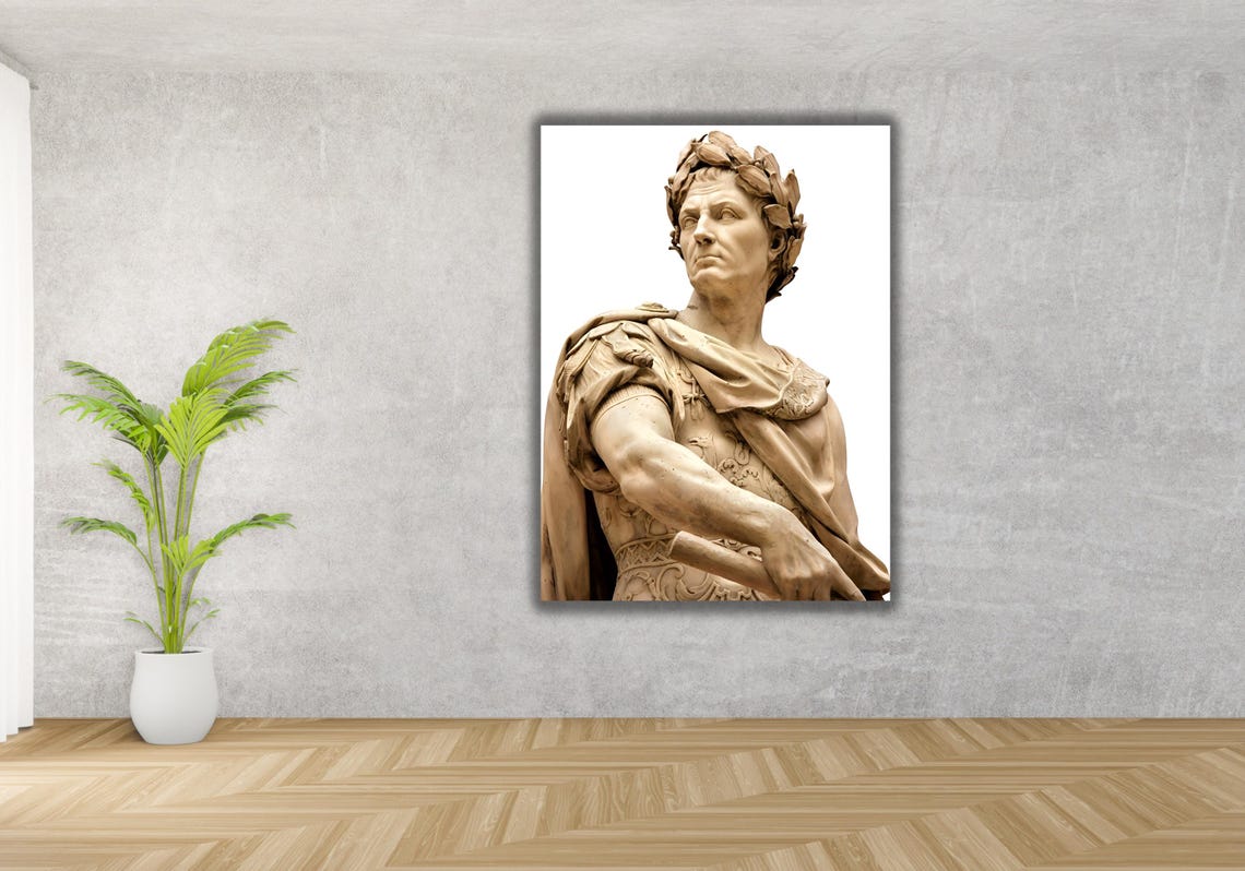 Julius Caesar Marble Statue Roman Emperor Bust Sculpture Poster - Image 3