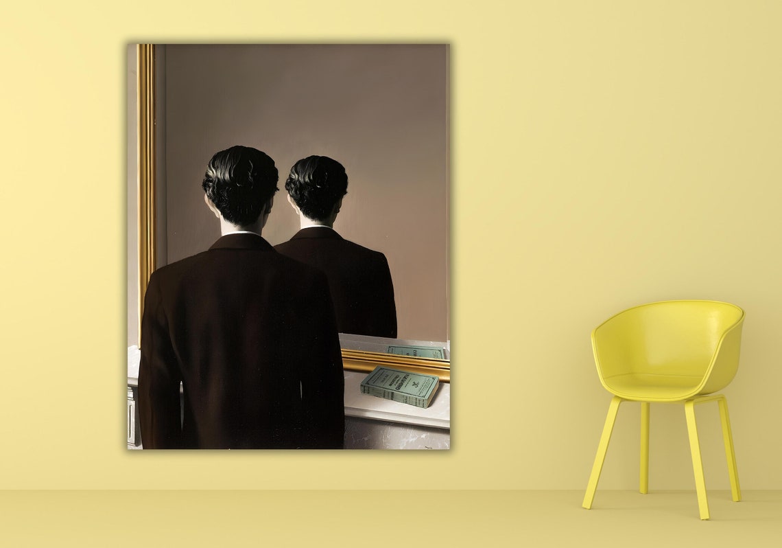 Rene Magritte Not To Be Reproduced Mirror Man Surrealist Art Poster - Image 2