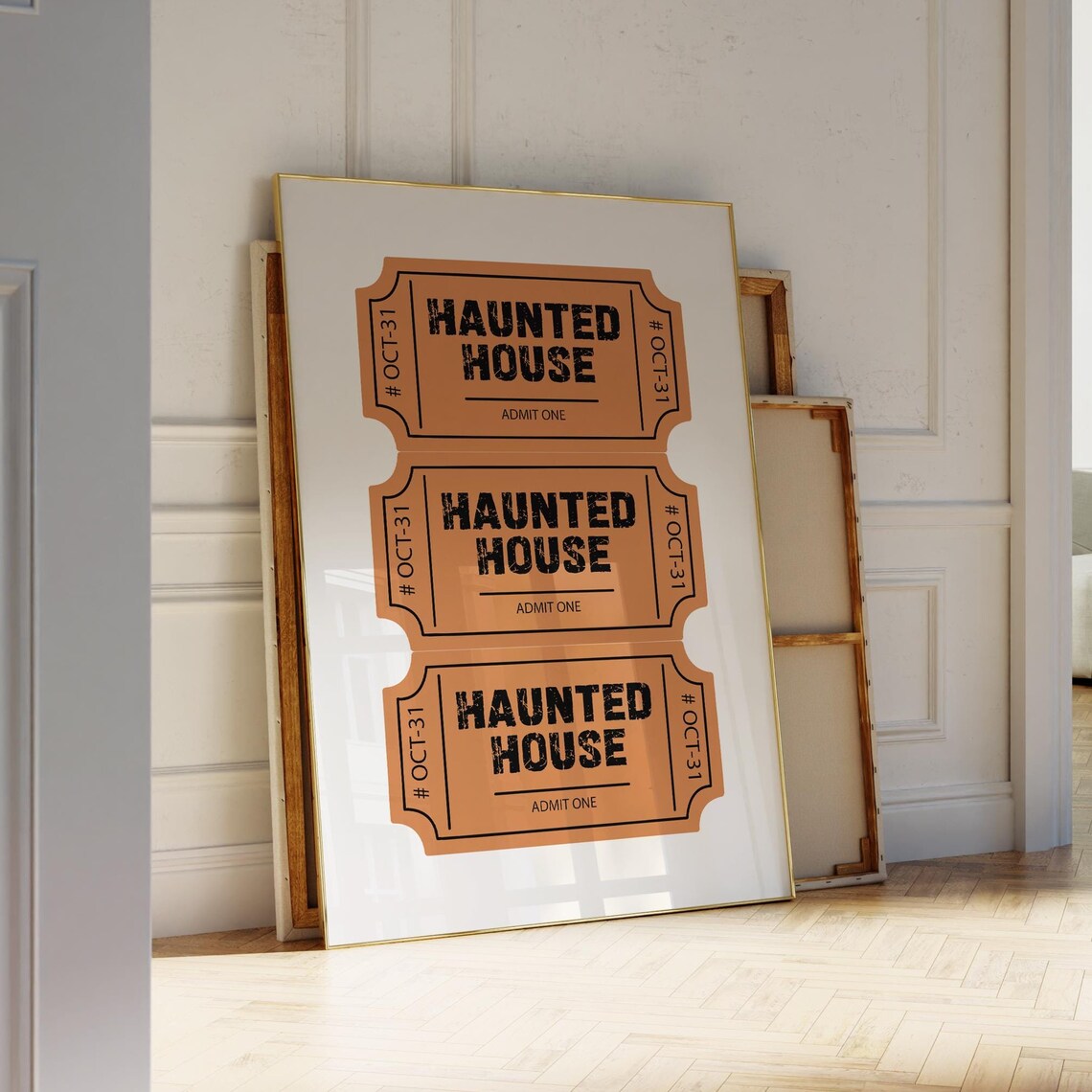 Haunted House Ticket Retro Halloween Poster Print