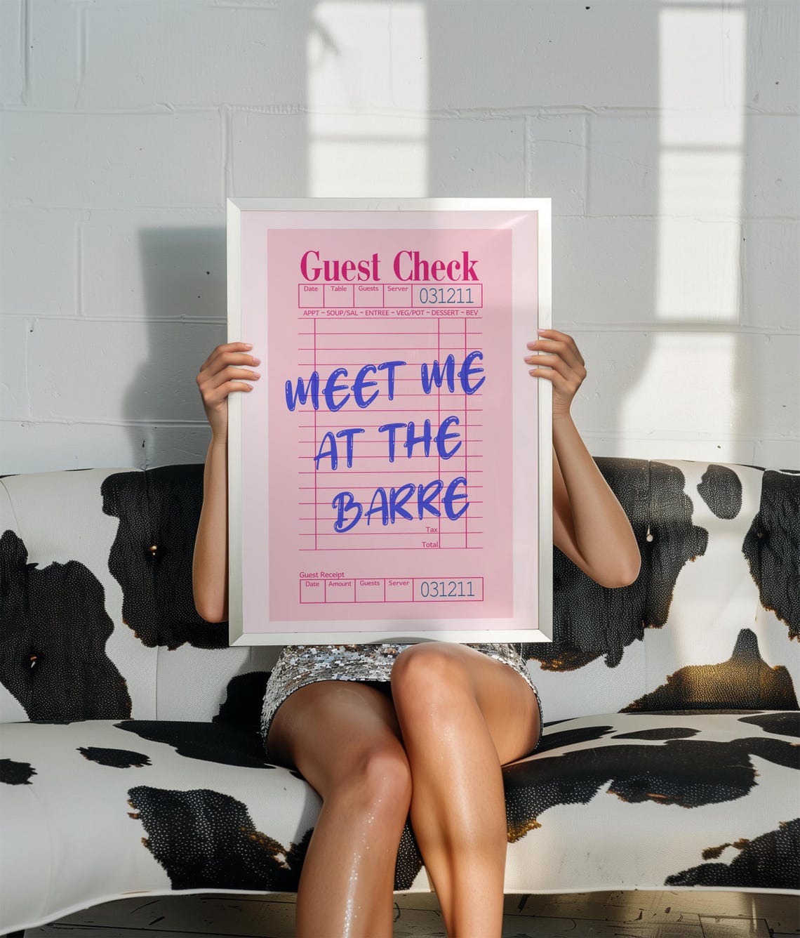 Meet Me At The Barre Pink Guest Check Ballet Dancer Quote Poster - Image 4