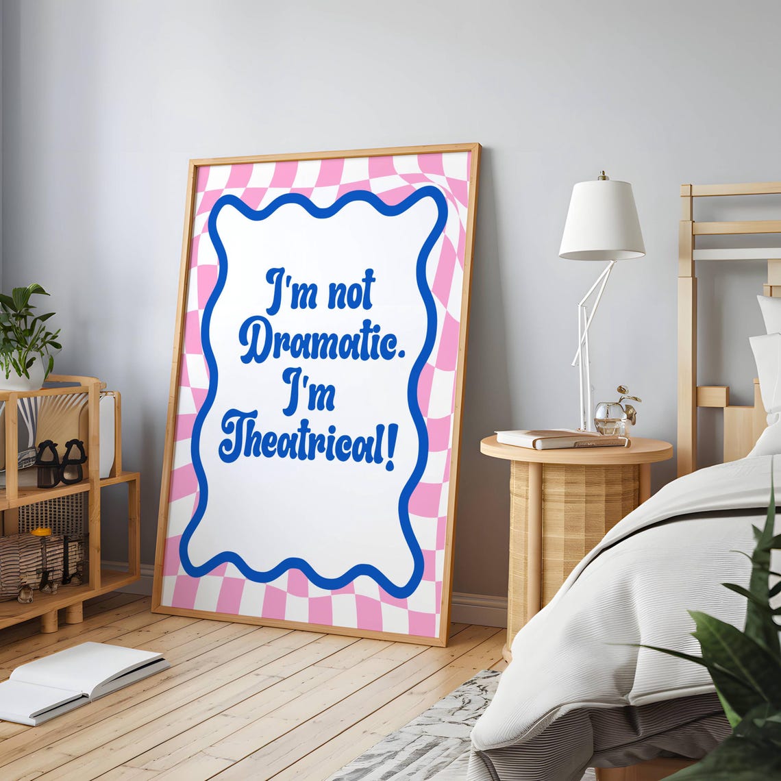 I Am Not Dramatic I Am Theatrical Retro Checkerboard Quote Poster - Image 4