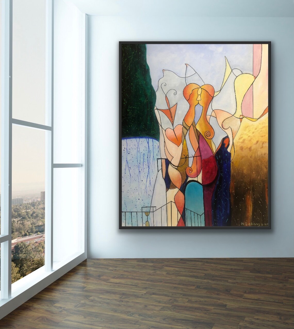 Abstract Couple Oil Painting Modern Figurative Art - Image 4