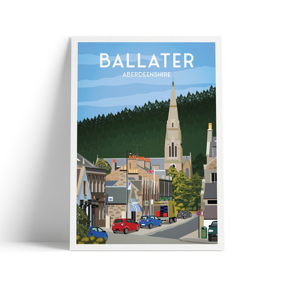 Ballater Travel Poster, Aberdeenshire Scotland