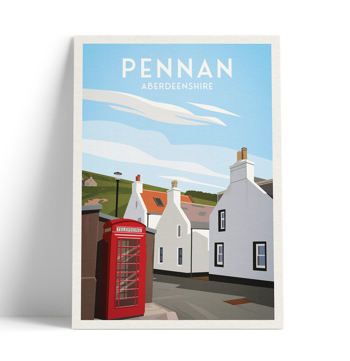 Pennan Travel Poster, Aberdeenshire Scotland