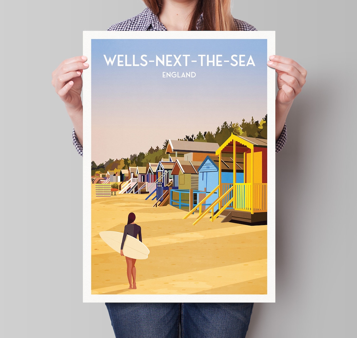 Wells-next-the-Sea Travel Poster, English Seaside