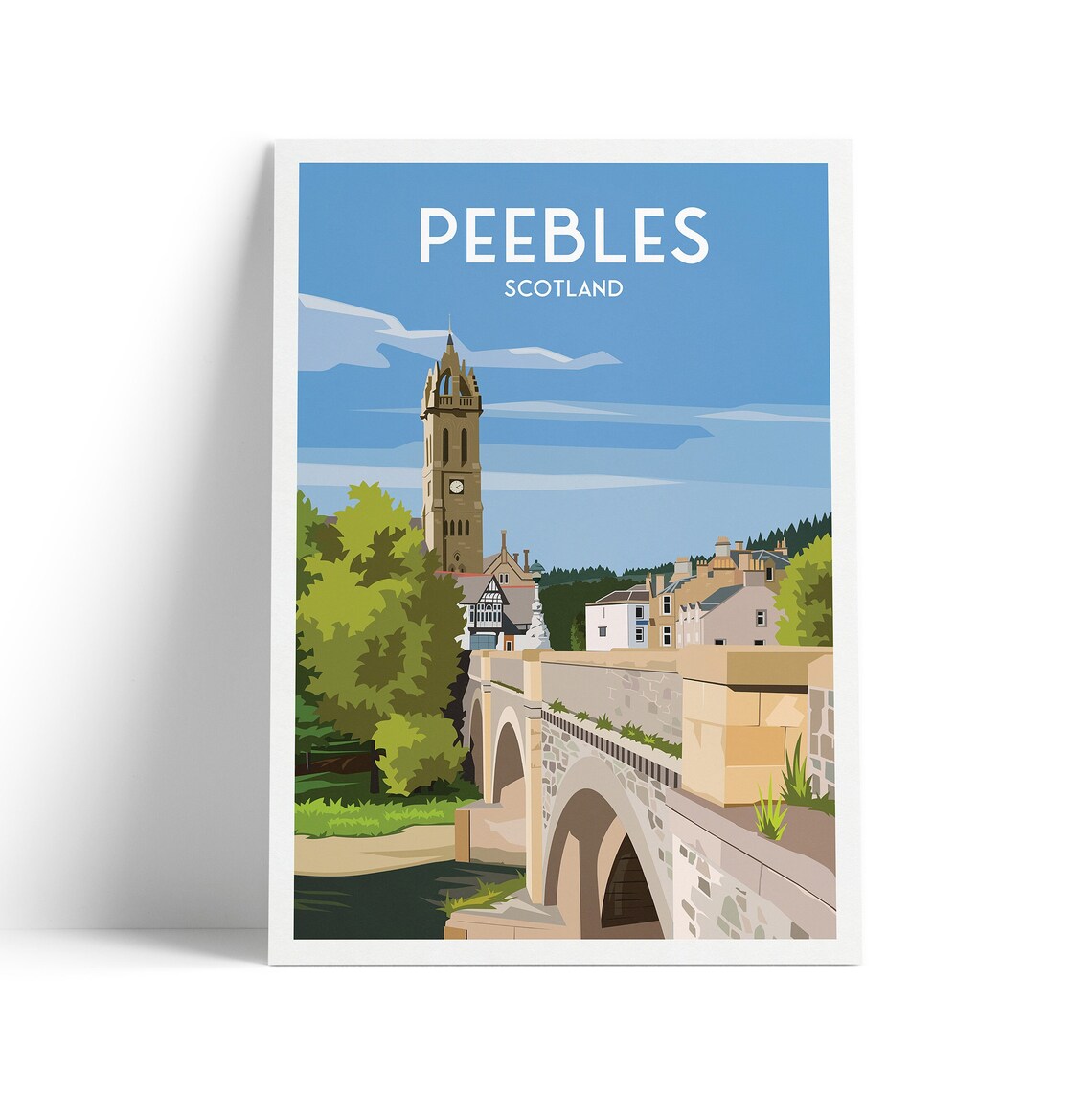 Peebles Print, Scottish Borders Travel Poster