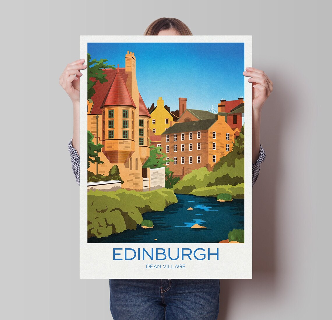 Dean Village Edinburgh Water Of Leith Old Town Scotland Travel Poster