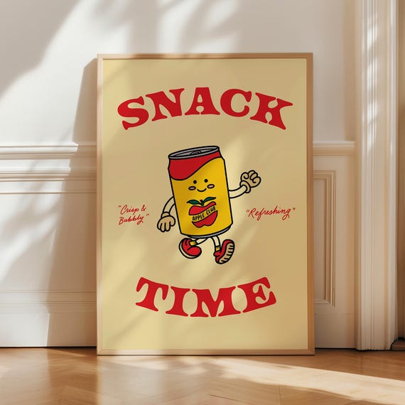Cute Retro Apple Sidra Kitchen Poster