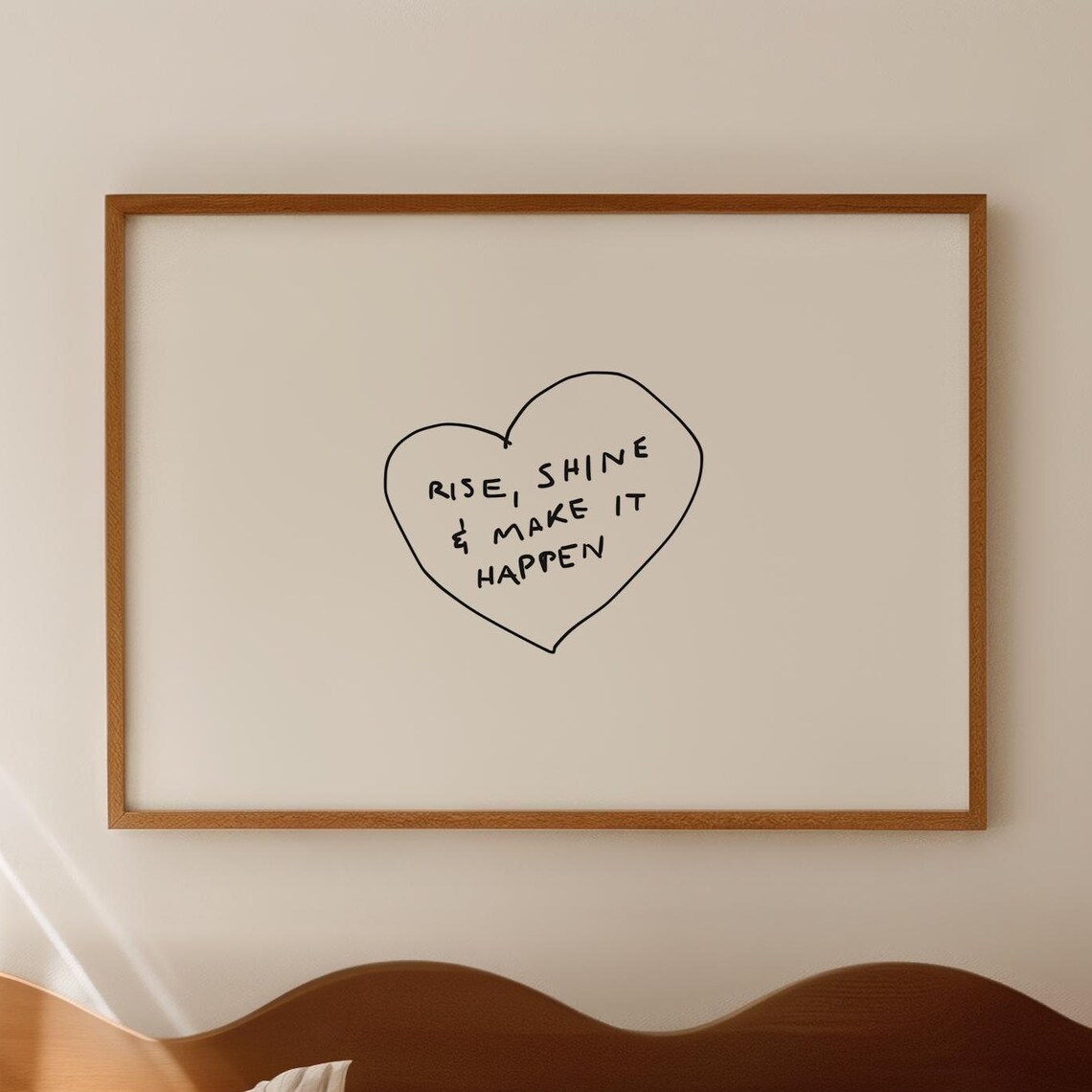 Rise And Shine Motivational Quote, Minimalist Art Print
