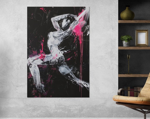 Abstract Painting Of An Elegant Dancer Printed On Dancing Wall Art Dance Studio Decor Dancer Gift Framed And Ready To Hang