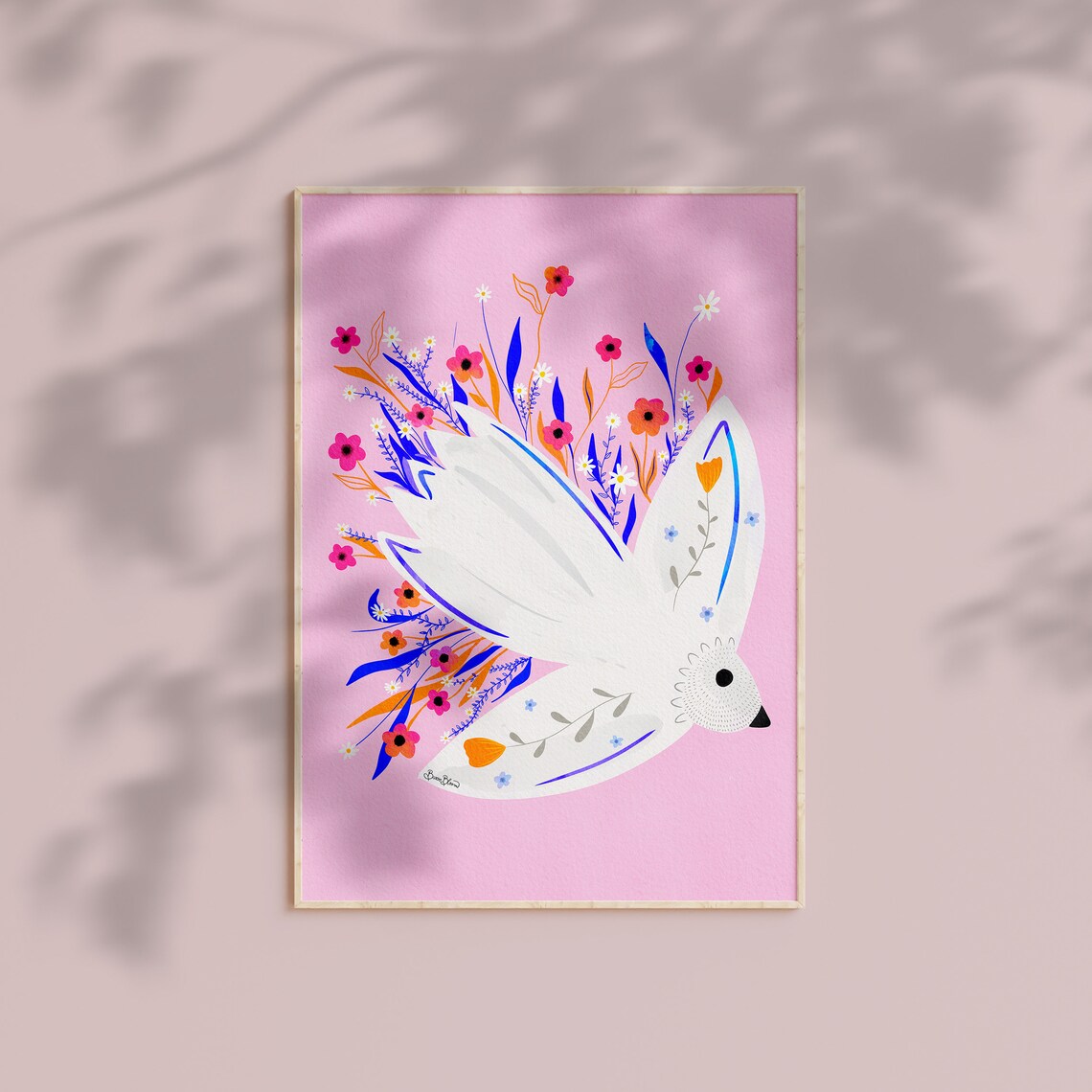 Pink Seagull Bird Wall Art, Boho Poster Print - Image 5